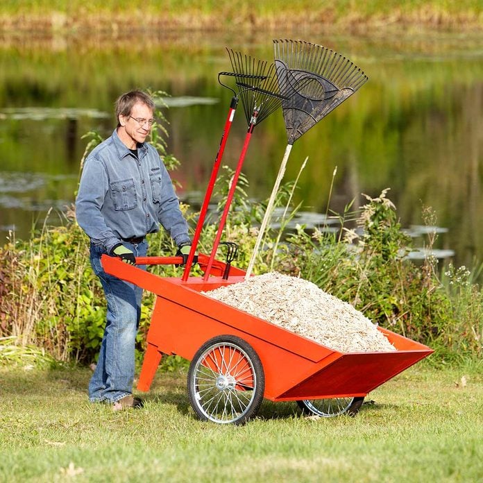 big red garden cart