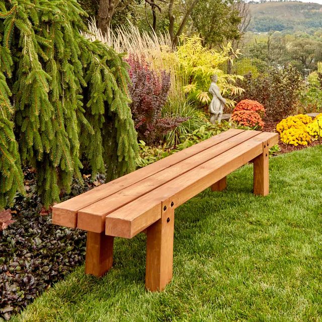 DIY outdoor wooden chair bench