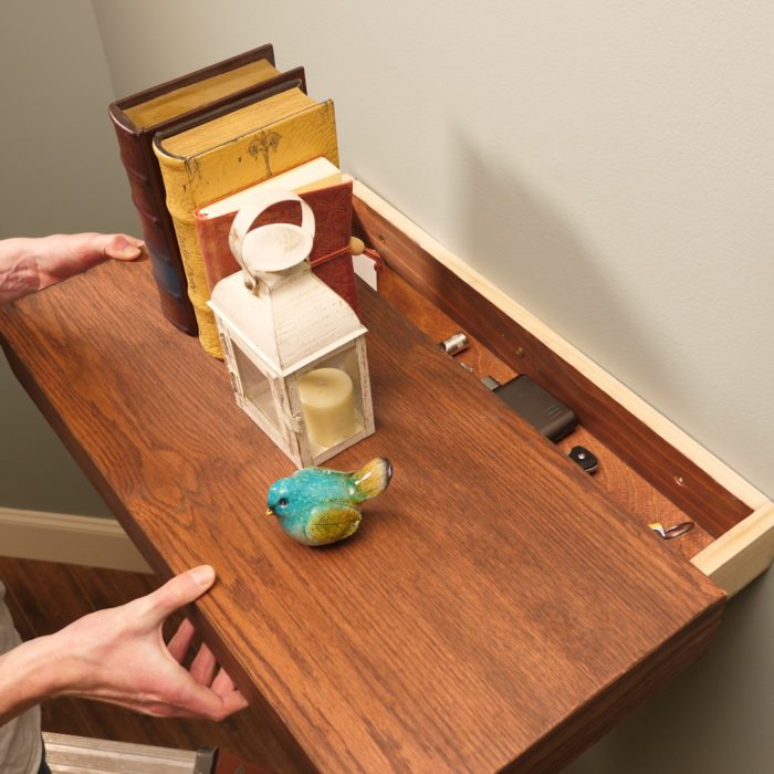 How To Build A Floating Shelf With Secret Drawer Family Handyman