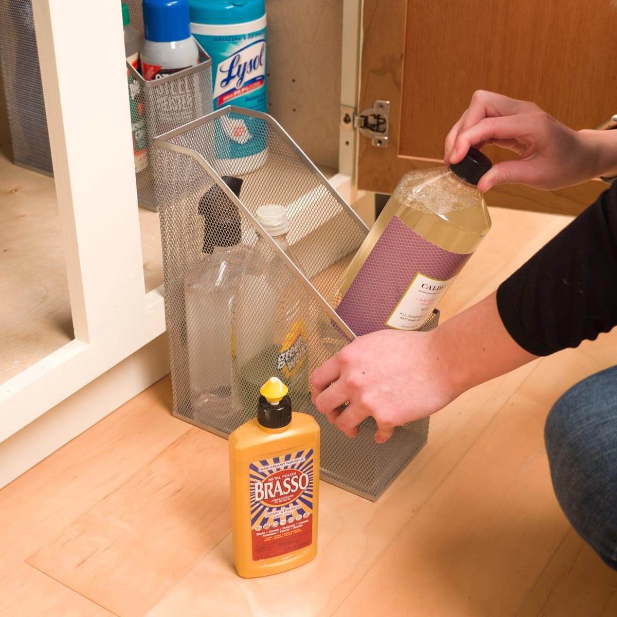 HH File folders under kitchen sink organization