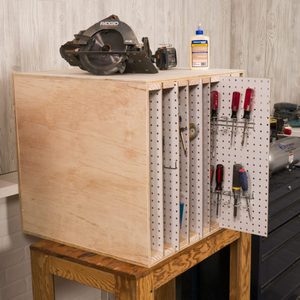 Saturday Morning Workshop: How To Build a Sliding Pegboard Storage System