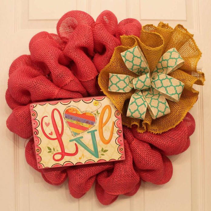 burlap valentine summer wreath