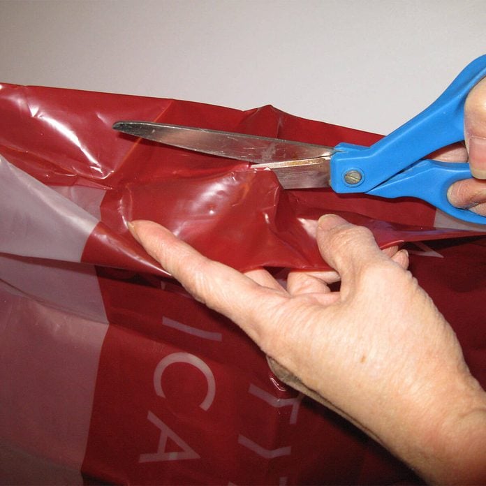 cutting plastic bag