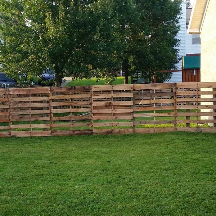 Repurposed Pallet Fence 