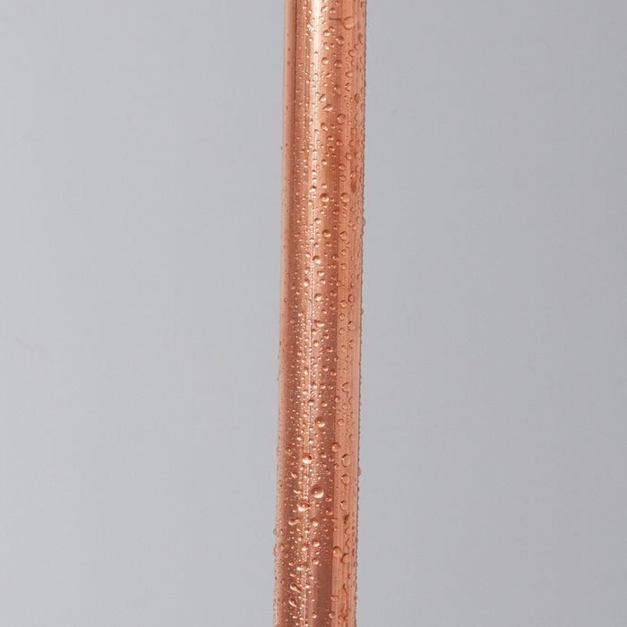 Condensation on a copper pipe