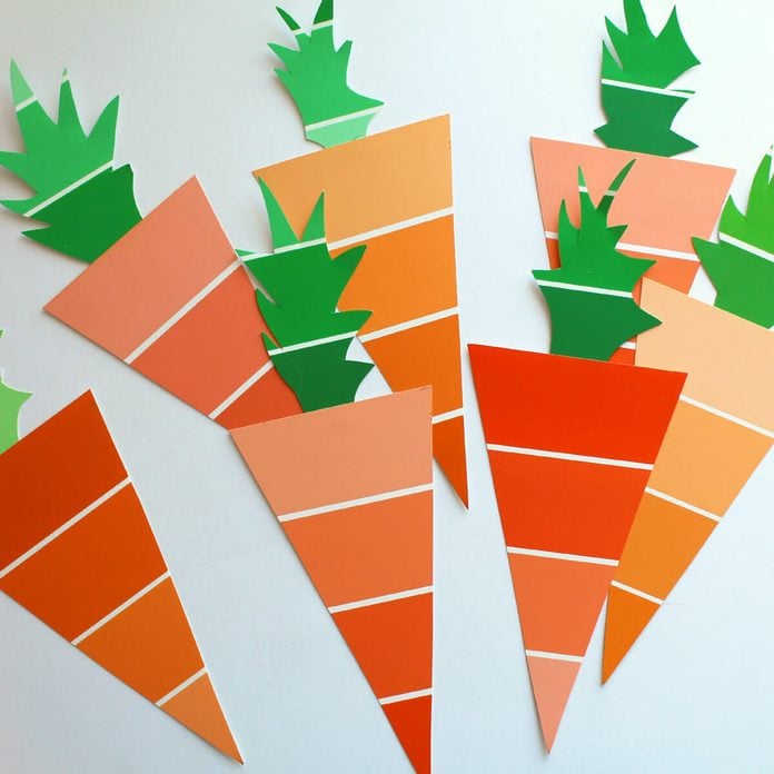 Paint Sample Spring Decorations Eater Garland Carrots