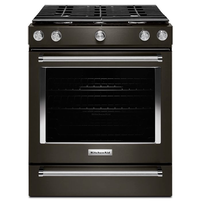 kitchen aid black stainless oven