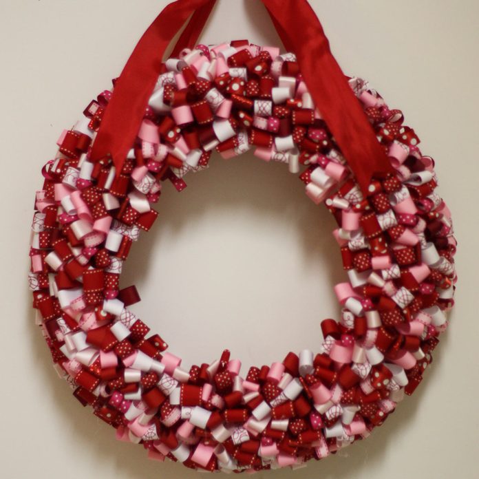 ribbon valentine wreath