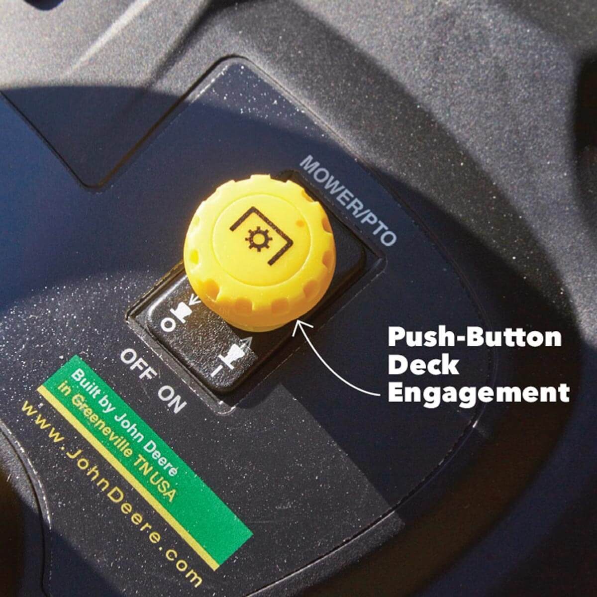 lawn tractor push-button engagement