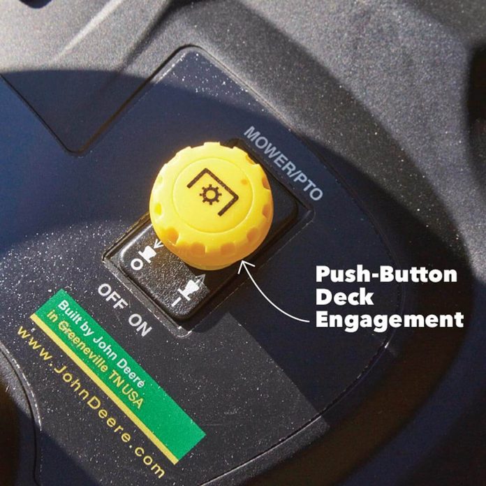 lawn tractor push-button engagement