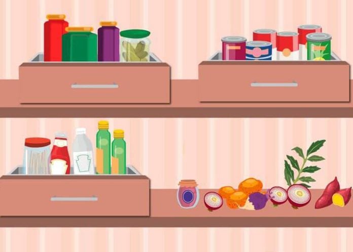 drawers on shelves pantry organization