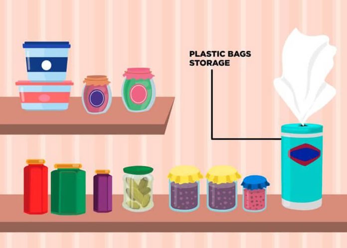 pantry organization plastic bag storage