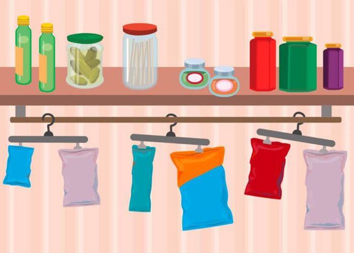pantry organization clip and hang bags of food