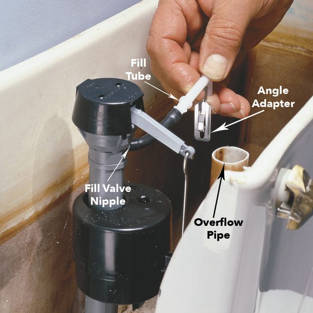 connect fill tube running toilet