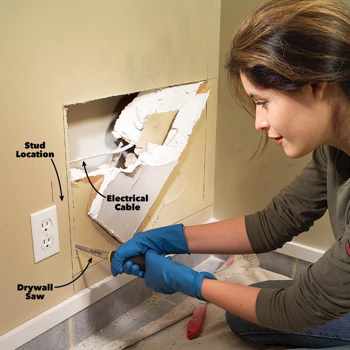 Drywall Repair How to Patch a Hole in the Wall DIY 