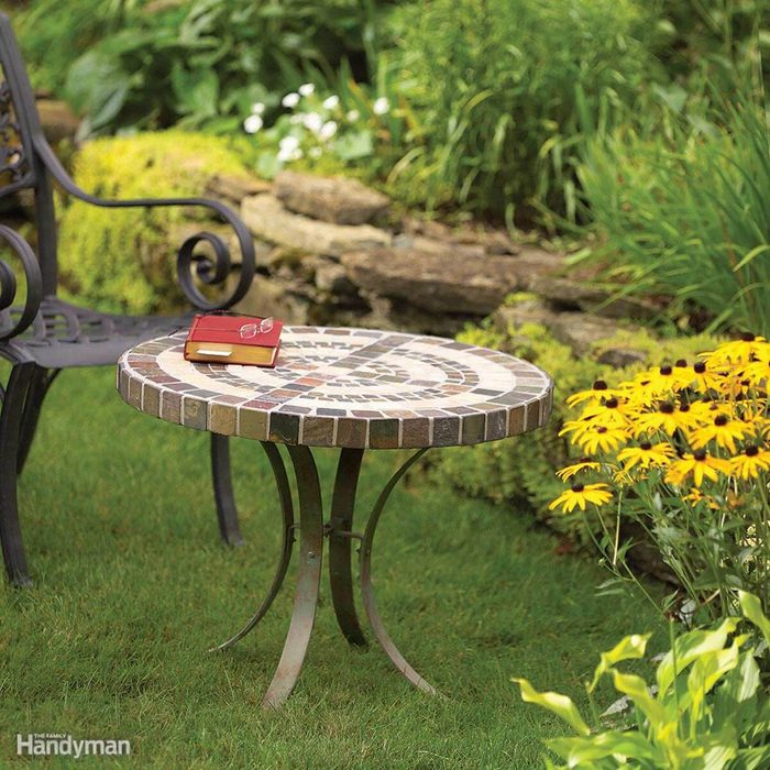 patio tile side table