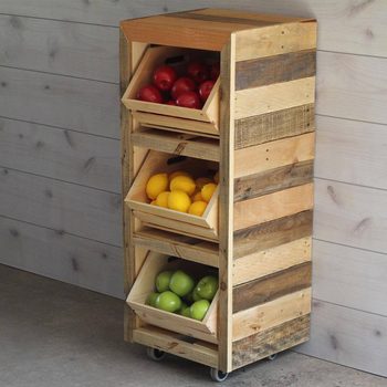 Produce Storage Unit With Crates Diy, Wooden Crates For Vegetable Storage