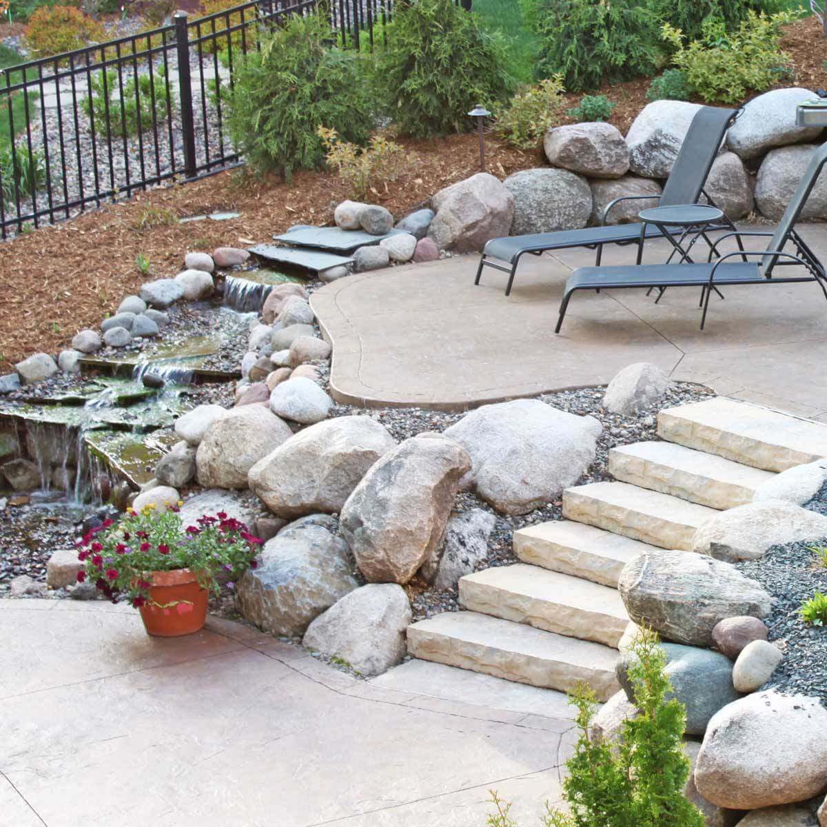 15 Perfect Patio Designs — The Family Handyman - Multi Level Patio With Water Feature