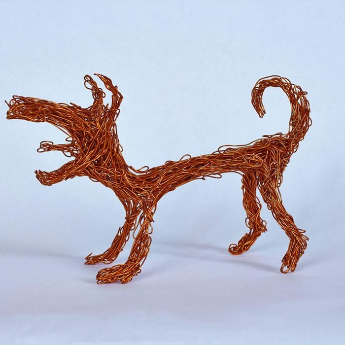 copper wire dog figurines