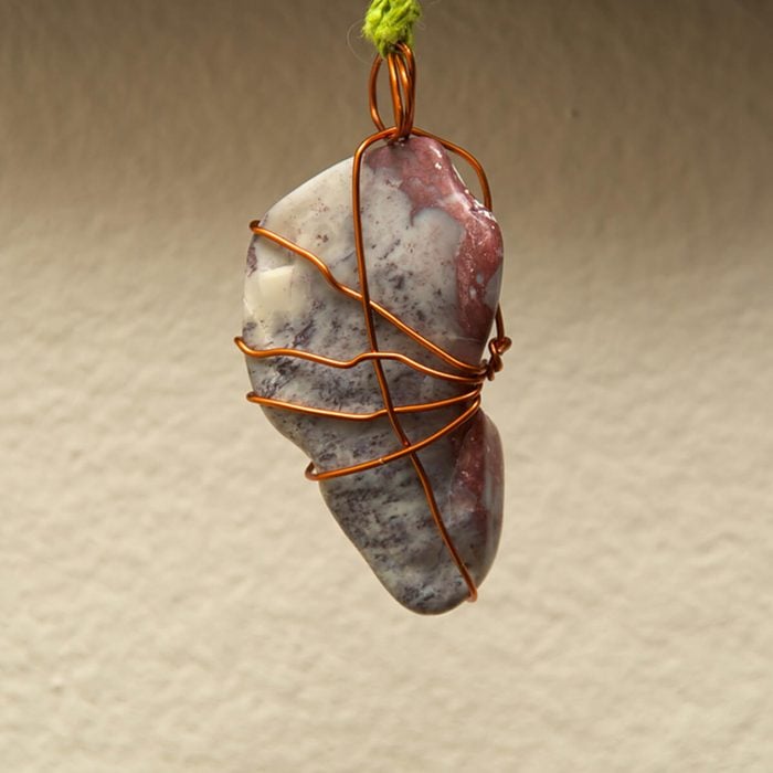 copper wire necklace pendant