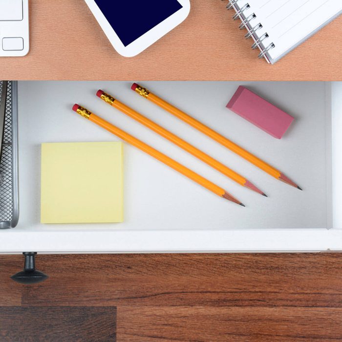 office desk drawers pencils