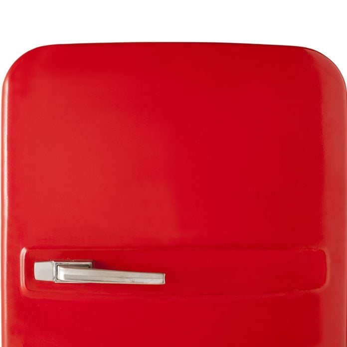 red retro fridge