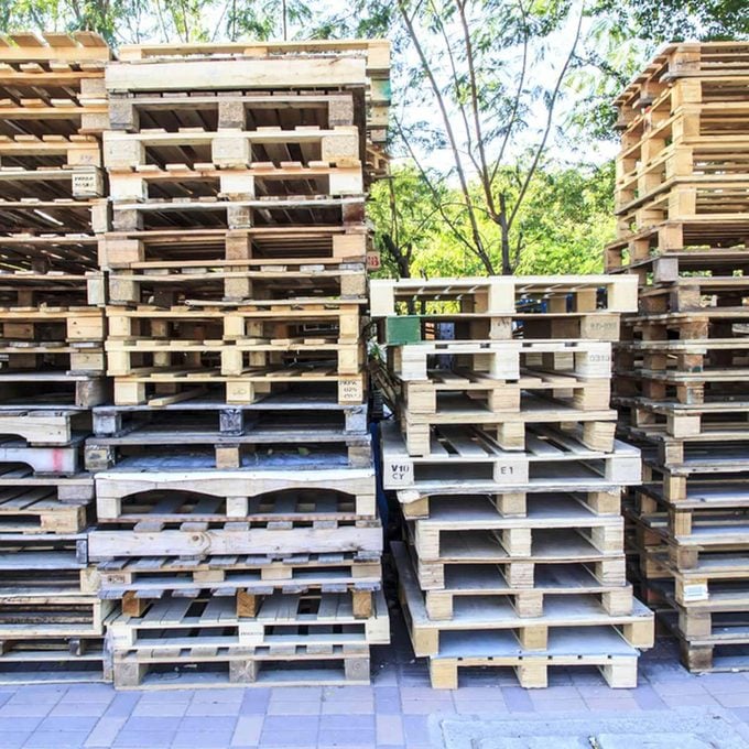 wood pallet stacks