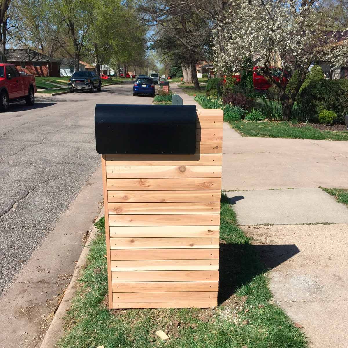 solid cedar mailbox