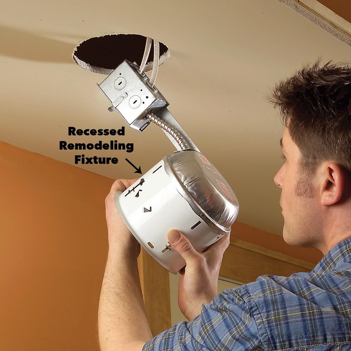 Install the recessed remodeling fixtures
