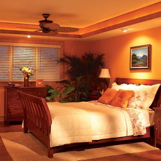 A Soffit Box With Recessed Lighting, Tray Ceiling Lighting Ideas Bedroom
