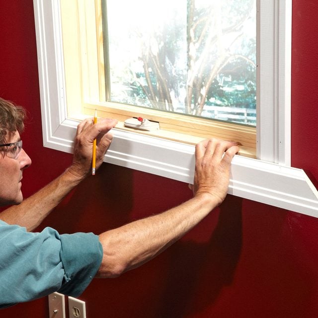 adjust final miter cut window trim