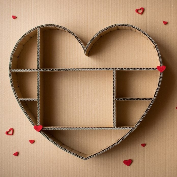cardboard heart shadow box