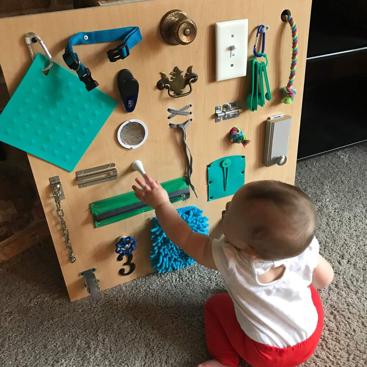 Build a Toddler Busy Board with Items You Already Have!