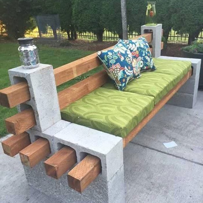 cinder block bench