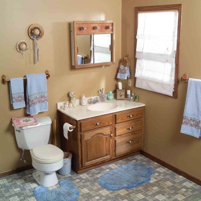 before and after out dated bathroom