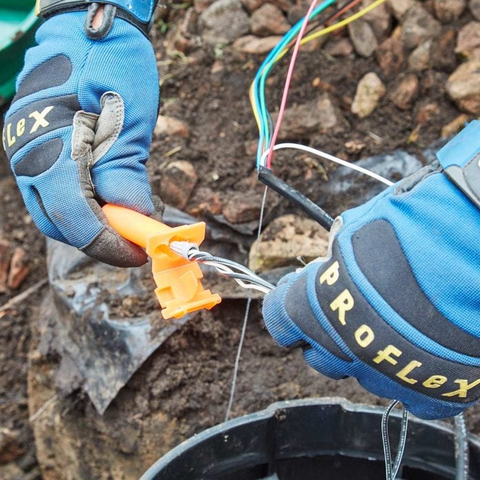 protect wires with connectors irrigation system