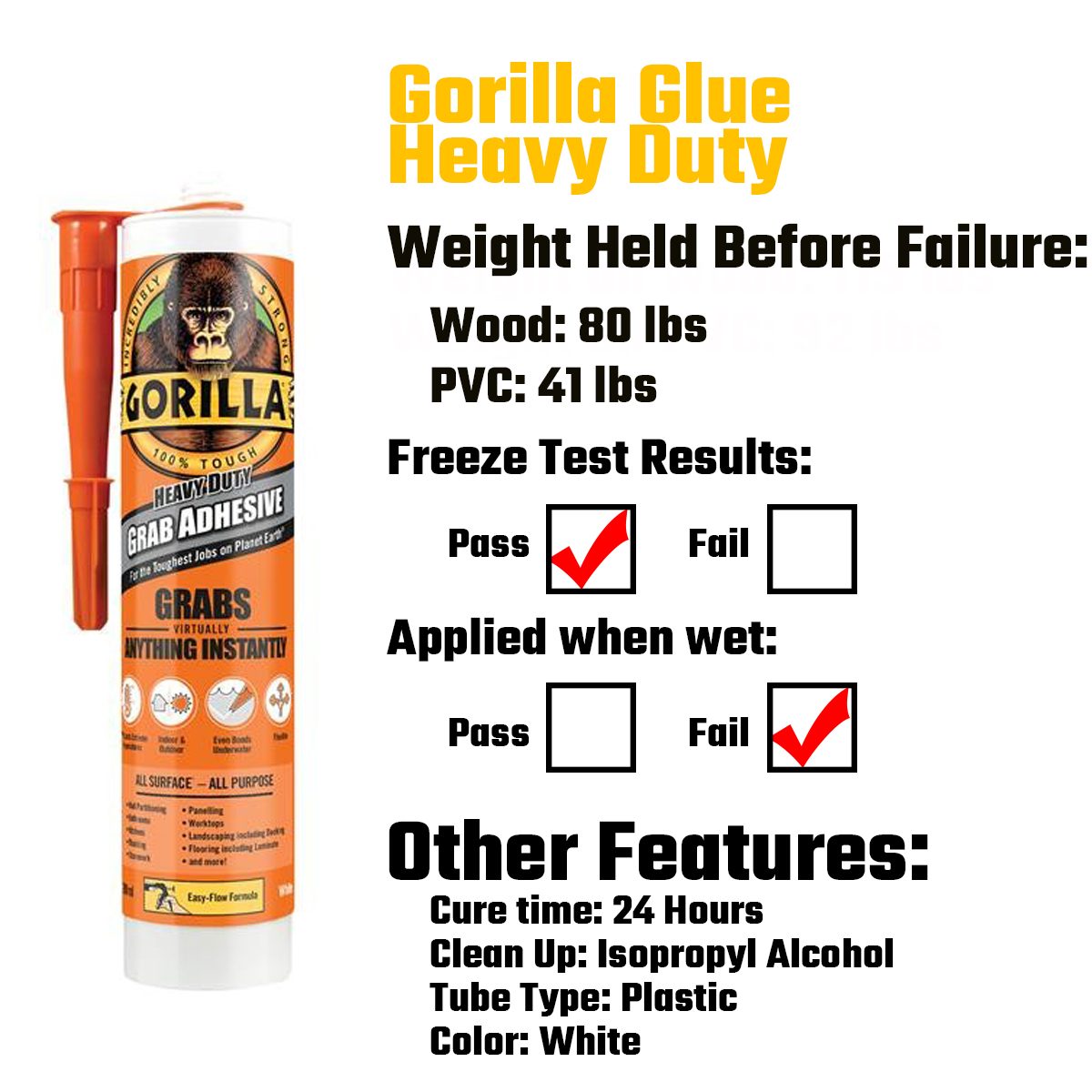  Gorilla Original Gorilla Glue, Waterproof Polyurethane Glue, 8  Ounce Bottle, Brown, (Pack of 1) : Industrial & Scientific
