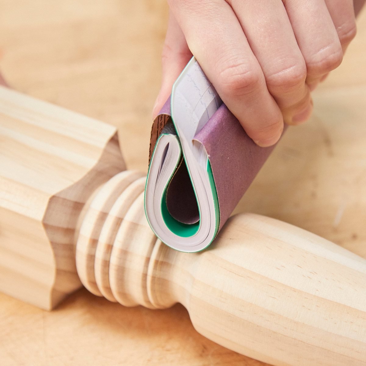 Resin Polishing Kit Polish Strips Blocks Sandpaper Scissors Wooden