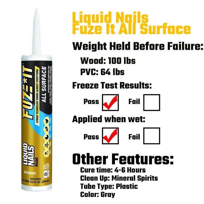 Liquid Nails Fuze It All Surfaces