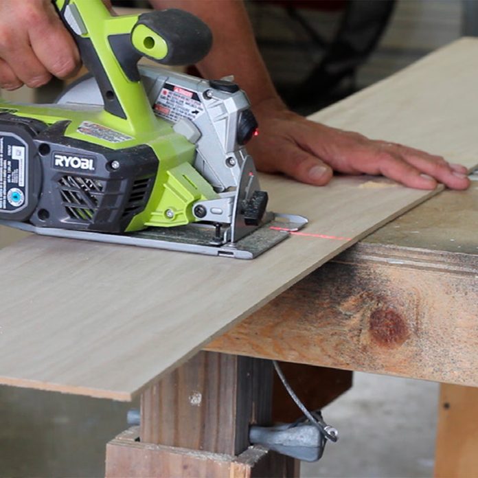 cutting plywood