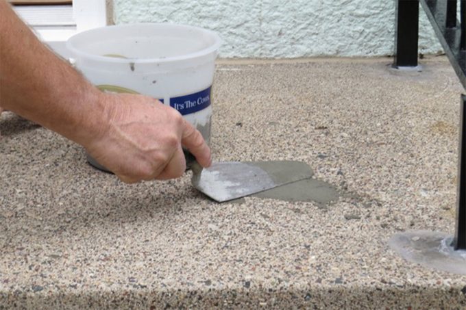 patching concrete stairs