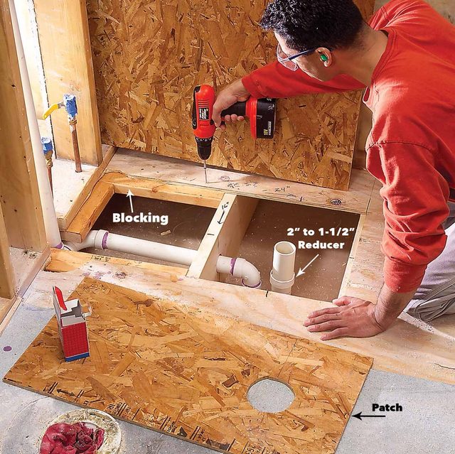 close the floor install a shower base