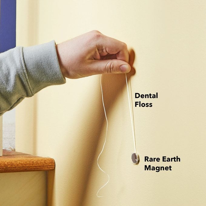 locate studs dental floss magnet