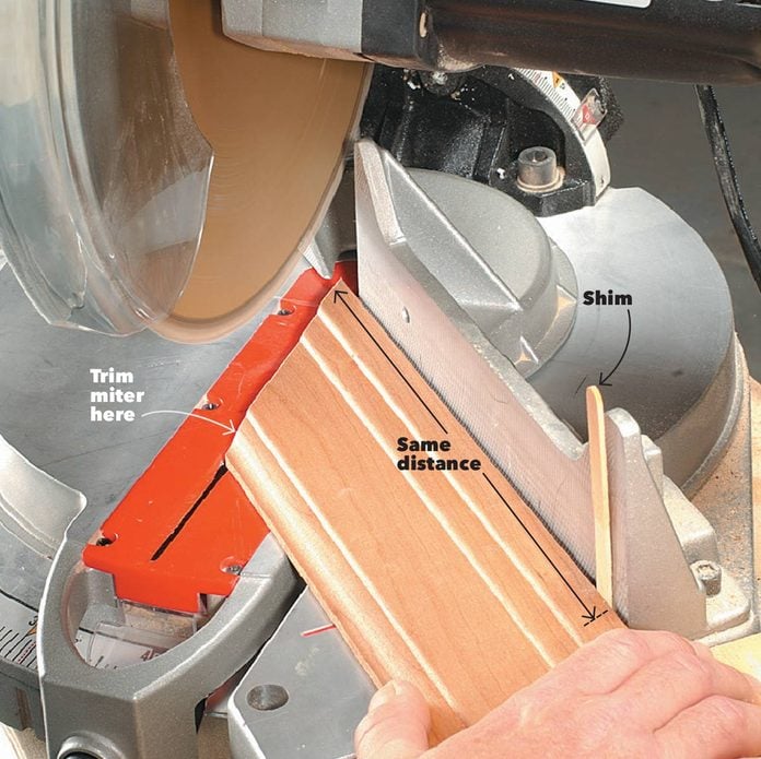 treat both trim sides the same miter saw