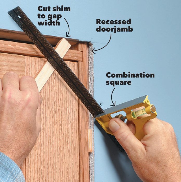 custom cut a shim door trim