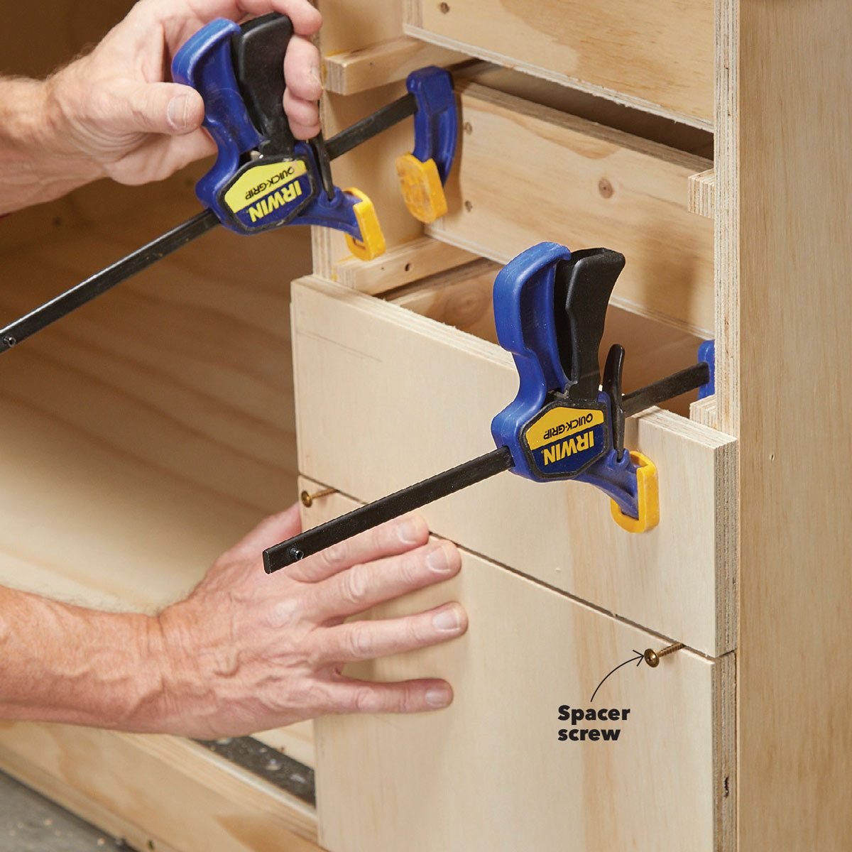 Install the drawer fronts
