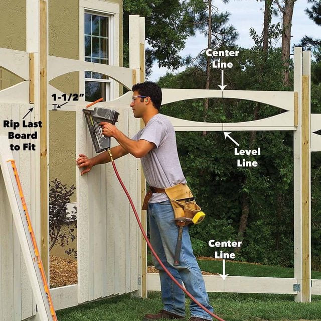 add top rails and paneling to fence