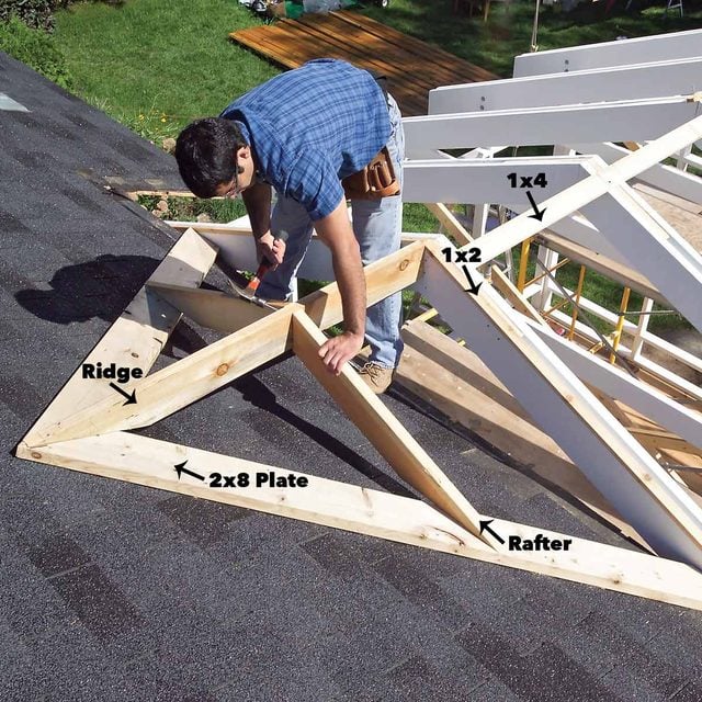 install ridge and rafters