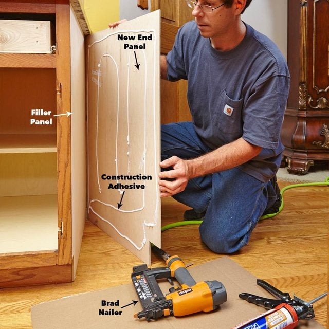 install cabinet refacing end panels