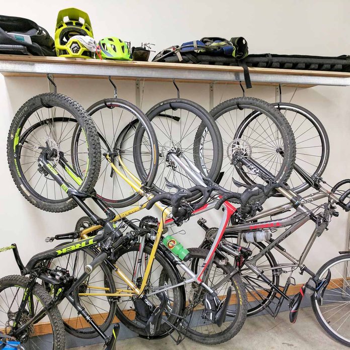 door track bike rack garage storage